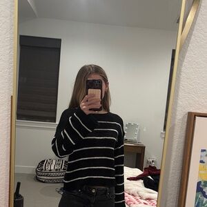 Edikted Black and White Striped Sweater Size XS